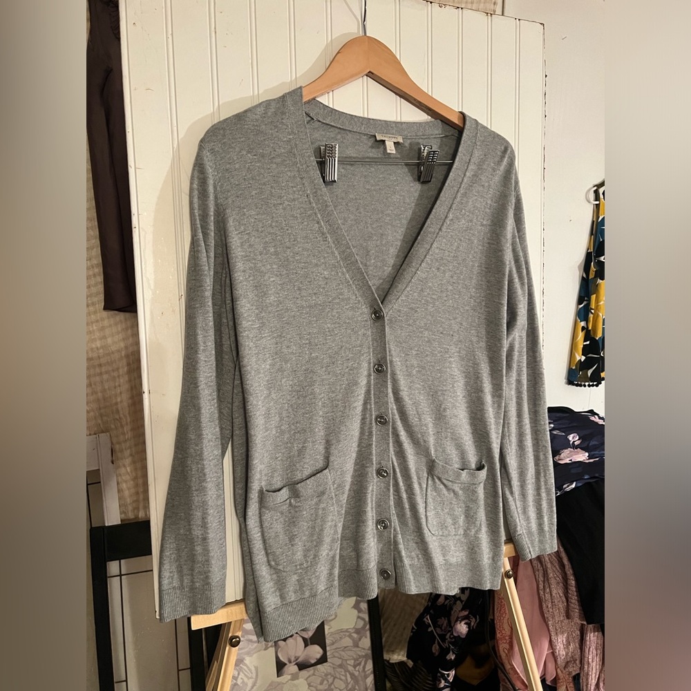 Talbots Grey Cardigan Size L